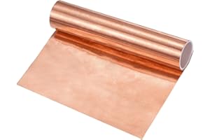 M METERXITY Copper Sheet Roll, 3.3ft x 3.9"x 0.0004"(LxWxT) Copper Foil Sheet Roll, Pure Copper Strip for House Repair/DIY Projects/Electrical/Crafts/Roofing Flashing Roll
