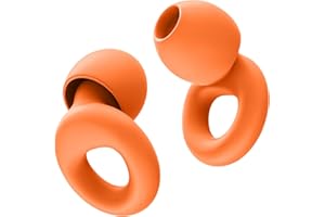 HOYIO 2 Pares Tapones Oidos Ruido Dormir, Tapones Oidos Cancelacion de Ruido 27 dB para Dormir Concierto Festival, Reutilizables y Lavables Suave, 8 Almohadillas en XS/S/M/L, Earplugs, Naranja
