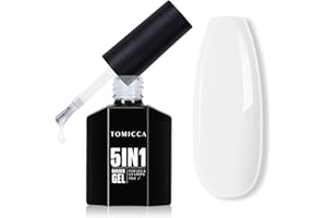 TOMICCA 5 w 1 żel budujący do paznokci żelowych, 15 ml, mleczny biały, żel do paznokci, UV/LED, żel do paznokci gummy baza, żel do przedłużania paznokci, wzmocnienia paznokci, projektowania paznokci