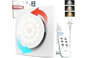 BUMSOU Extractor de Baño 100mm, 3 LEDs, Bidireccional, 2 Velocidades, Control Remoto 433 MHz, Ventilador Extractor de Aire con Función de Memoria, Motor DC Sin Escobillas Silencioso Extractor Baño
