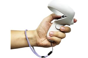 MUAGOCHIC Improved Replacement Reflective Wrist Straps for Oculus Quest 2 Gen Controller, Sturdy Comfy Adjustable Hand Strap for Oculus, Easy Attach White Resin Stopper for Oculus Controllers Purple