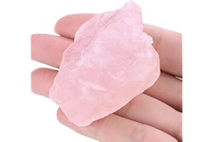GUJOXILA 1.8"-2.2" Rose Quartz Raw Rough Healing Crystals Natural Stones Rocks Gemstones Protection Reiki Tumbling Cabbing Divination Meditation Fountain Stone 1pcs