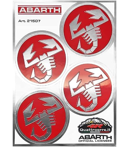 Profilo Adesivo Interno Per Fiat 500 Abarth, Colore Rosso, Quattroerre Made In Italy - 4