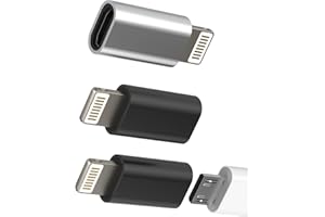 ZOYUZAN Adaptateur Micro USB vers Lightning(lot de 3)chargeur Convertisseur Android Femelle Jack Cable Iphone Mâle Prise Connector Mini Charger Adapter Pour Apple 14 13 12 11 Pro Max 7 8 Plus X Se Xs Ipad Air