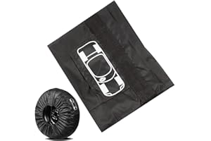 EIH1 Housse Roue de Secours Housses de Pneus Housse de Protection Pneu Housse de Pneu Voiture Anti Poussière Neige pour Remorque Les 80cm（32 in） avec Crochets Autocollants Noir