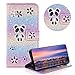 Produktbild Glitzer Strass Brieftasche für Galaxy Note 10 Plus,Regenbogen Lila Leder Handyhülle für Galaxy Note 10 Plus,Moiky Luxus 3D Magnetisch Kristall Niedlich Panda Blumen Diamant Hülle mit Ständer