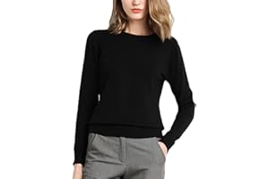 BIUBIULOVE FA Cashmere Crew Neck Sweater, Cashmere Sweaters for Women, Cashmere Long Sleeve Crew Neck Soft Warm Pullover Knit Jumpers