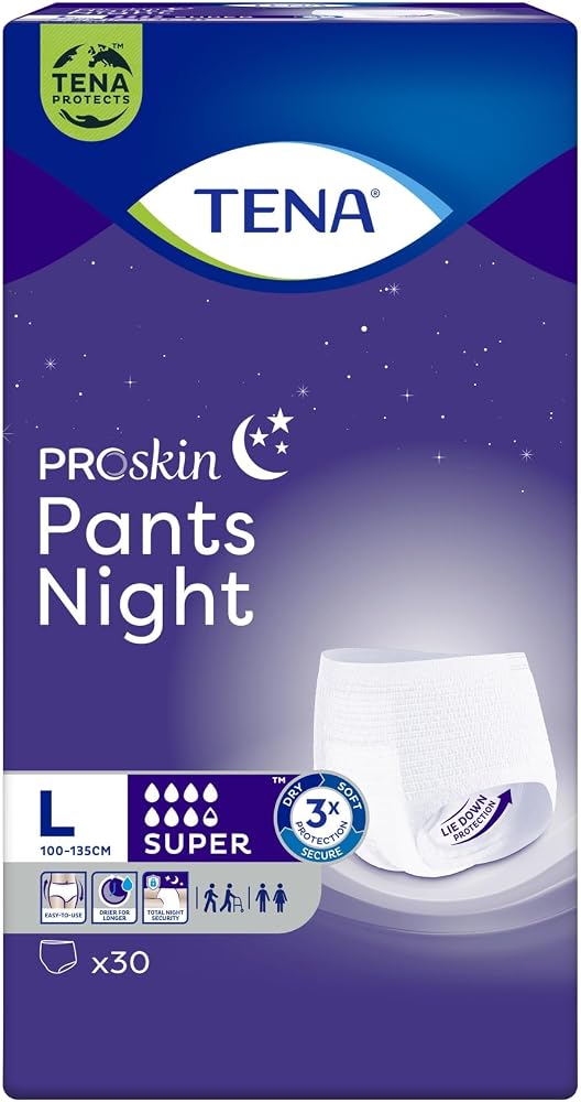 Tena Proskin Pants Night Large Büyük Beden Gece Için Süper Emici Külot 30 Lu Paket