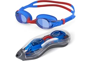 Findway Gogle pływackie dla dzieci, dzieci, chłopców, dziewcząt, nastolatków, dla dzieci, przeciwmgielne, ochrona przed promieniowaniem UV, przejrzysta widoczność dla dzieci w wieku 3-14 lat