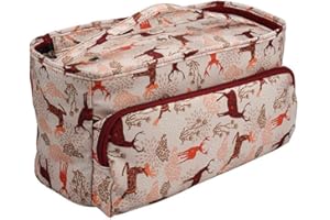 ‎KATECH Katech Aufbewahrungstasche für Wolle, Wolle Aufbewahrung mit Reißverschlusstasche und Handschlaufe für einfaches Reisen, Stricktasche für Strickprojekte und Zubehör (Braun)