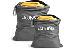 AOOTE Wäschesack Reise, 2 Pack Wasserdichte Reise Wäschebeutel mit Reißverschluss, Laundry Bag, Schmutzwäschebeutel Reise, 2 Größen Faltbarer Schmutzwäschebeutel für Camping und Reisen
