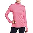 HISKYWIN Womens UPF 50+ Sun Protection Tops Long Sleeve Half-Zip Thumb Hole Outdoor Performance Workout Shirt