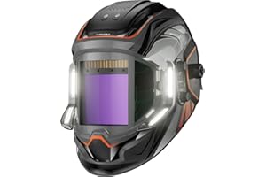 ANDELI Welding Helmets with Lights, Panoramic 180° View 3.94"X3.74" Helmet for Welding Auto Darkening True Color with 4 Arc Sensor Welding Helmet for Men for TIG MIG ARC Welding