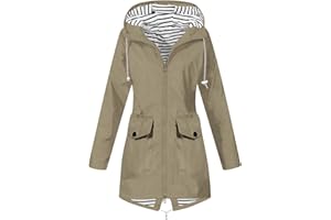 Susenstone Vestes Imperméables Femme Softshell Coupe-Vent Grande Taille Pardessus Épais Chic et Elegant Manteaux avec Cordon À Capuche Manteau de Neige Sport Décontractée Vêtements Automne HiverHiver