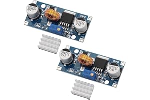 Heevhas 2PCS XL4015 DC-DC Step-down Módulo convertidor reductor 5A ajustable 1,25-36V Módulo reductor Convertidor de moneda alta energía 96% con disipador de calor