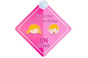 QG LTD Big Sister And Baby Sister on Board Car Sign for Children/Baby Girls Non Personalised Character Theme