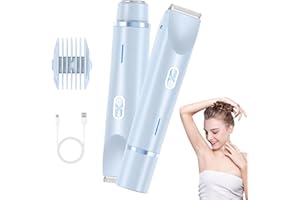Kryvella Intimrasierer Für Frauen, 2 in 1 Elektrischer Rasierer Damen, Dual-Head Damenrasierer Elektrisch, Wasserdicht Nass- und Trockenrasierer für Gesicht Körper Bein Bikini (Blau)