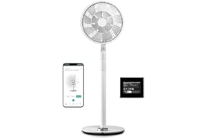 ‎DUUX Duux Whisper Flex Ultimate Smart Standventilator Leise - Steuerung per Fernbedienung & Smartphone - Höhenverstellbar 58-103cm - Energieeffizient 3W