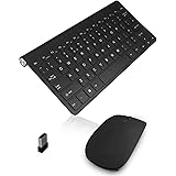 Maxesla Wireless Keyboard and Mouse Set UK, 2.4Ghz Cordless Slim Wireless Mouse and Keyboard, Multi-Media Shortcut UK Layout