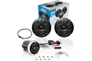 GK SOUND Set para Boss Audio Systems MCKGB350B.6 1 Kit Marino con Receptor estéreo Bluetooth Am/FM Resistente al Agua, par de Altavoces MR6B de 16,5 cm, 90 vatios rms 180 vatios MAX, una Antena dipolo, 1 Kit