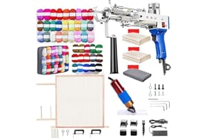 BESGEER Rug Tufting Gun Starter Kit with Frame with Carpet Trimmer, Tufting Kit Complete Tufting Kit, Pile Weave Gun Kit with Carpet Trimmer and Blue Carving Frame (Blue)