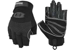 Seibertron Paume à Demi Doigts Rembourrée Respirante Corde d'escalade Gants d'escalade Unisexes pour Grimpeurs, Sauvetage, Aventure, Voile, Kayak, Aviron, Nautiques, Sports de Plein Air