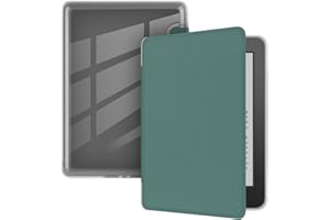 YOUNGME Case for 6" Kindle Paperwhite (10th Generation-2018 Release), Ultra Clear Soft Flexible Transparent TPU Back Cover with Auto Sleep/Wake for Kindle Paperwhite (MODEL NO. PQ94WIF), Dark Green