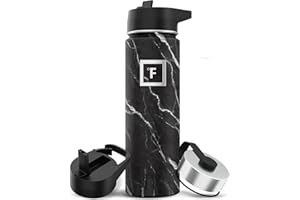 IRON °FLASK Iron Flask Sportwasserflasche - 650 ml, 3 Deckel (Strohdeckel), vakuumisolierter Edelstahl, doppelwandig, Thermobecher, Kantine aus Metall