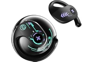 ZOMBIES CAT Open Ear Kopfhörer, Kopfhörer Kabellos Bluetooth 5.3 kopfhörer mit Mikrofon für klare Anrufe, spezielles Umhängeband, IPX5, wasserdichte Kopfhörer für Sporttraining, B7 Schwarz