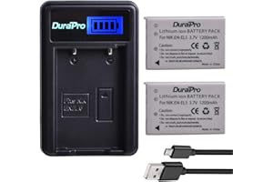 DuraPro 2 baterías EN-EL5 EN EL5 + cargador LCD USB para Nikon EN-EL5 batería; cámaras Nikon Coolpix P530, P520, P510, P100, P500, P5100, P5000, P6000, P90, P80