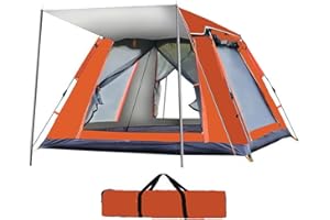 TOKNAMI Pop Up Tent, Automatic Camping Pop Up Tent for 4-6 People - 240 * 240 * 154 cm Outdoor Canopy Dome Tent for Adults Kids - Waterproof, Lightweight, Easy Set Up (Orange)