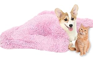 crazy bean Coperta per Cani Copertina Gatto Riscaldante Pet Morbido caldo morbido soffice pile Lavabile in lavatrice Coperta per Gatti per Letto per Cani,Rosa,M (80X55cm)
