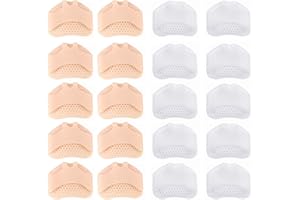 FANSEZQ Männliche und weibliche Fußpolster, atmungsaktive und weiche Silikonfußpolster, Gelfußpolster, diabetische Füße, Hornhaut, Blasen, 10 Paar Vorfußschmerzen