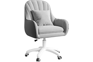 Aivermeil Office Chair, Vanity Chair, Swivel Chair, with Velvet Padding pillow,Adjustable Height, for Home Office, Study, Bedroom,150kg Load Capacity Grey