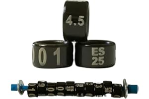 nestQ 1 Streifen 10 Ringe Agapornis 2025 Farbe Schwarze Federativ Polychrom Lasergravur geschlossen 4,5 mm nummeriert mit Jahresmarkierung