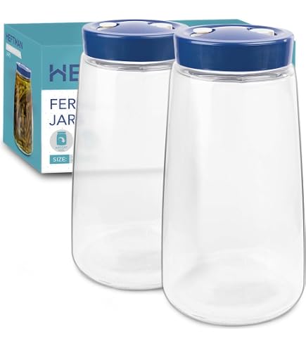 Lot de 6 poids en verre de fermentation avec poignées faciles à prendre en main, poids de mise en conserve transparent et poids de verre de décapage pour bocaux Mason à large