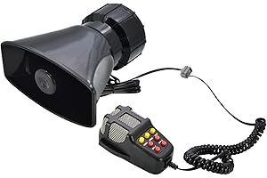 LncBoc 12V 100W 7 Tons Sirène de Police Alarme Voiture, Car Siren Vehicle Horn with Mic Système de haut-parleurs PA Amplificateur de son d'urgence