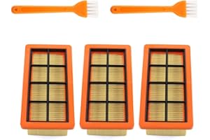 MCHNIC Lot de 3 filtres plissés plats avec 2 brosse pour aspirateur à cendres Kärcher 6.415-953.0 AD2 AD3 AD4 Premium AD 3.000, AD 3.200 Robot Aspirateur Partie