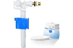 Fuhesgu Válvula Llenado Cisterna WC Universal G3/8" y G1/2" Flotador de la Cisterna del Baño Mecanismo de Alimentación para Cisternas de Plástico/Cerámic - Conexión de Latón/Ahorro de Agua/Silencioso