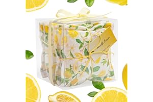 Aucuda Lemon Scented Sachets for Drawers and Closets, 4 Lemon Sachet Bags for Women, Yellow Closet Deodorizer Odor Eliminator, Autumn Drawer Wardrobe Fresheners, Fall Pot Pourri Bags for Mother Women.