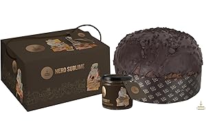 Fiasconaro Panettone Nero Sublime con Gocce Cioccolato e Fragoline, 1000g