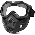 Sounce TPU Goggle Mask Anti Scratch UV Protective Open Face & Eyewear Windproof Dirt Shield Adjustable Strap Soft Foam Padded Detachable for Cycling Bike Off Road Racing Riding Unisex (Transparent)