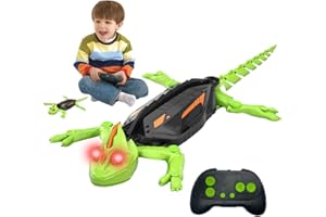 Mineup Rechargeable Climbing Chameleon, Wall Crawler Gecko, Remote Control Gecko Robot with LED Eyes, Wall Crawler Lizard Toy for Kids Boys Girls Christmas, Halloween, birthday gifts