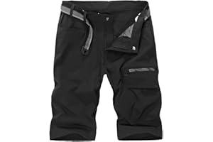 donhobo Mens Quick Dry Cargo Shorts Water Resistant Multi-Pockets Outdoor Walking Shorts Durable Fabric