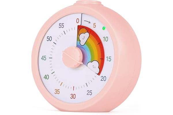 AOOSU Visuell timer för barn, 60 minuters visuell nedräkningstimer för klassrumsundervisning, matlagning, barns tidshantering