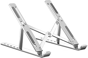SGIN Supporto per computer portatile in alluminio, pieghevole ed ergonomico, antiscivolo, supporto regolabile per laptop fino a 9 pollici