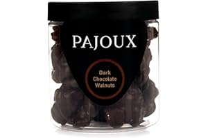 Pajoux Dark Chocolate Walnuts Hand-Dipped (Small) 130g | Dark Chocolate Covered Nuts - Dark Chocolate Coated - Walnuts - Palm Oil Free - Chocolate in a Gift Jar