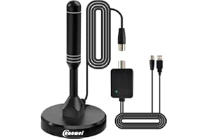 CHAOWEI 2025 Amplified TV Aerial with External Signal Booster-250+ Miles Range High Gain Freeview Aerial with Magnetic Base for Smart & Older TV