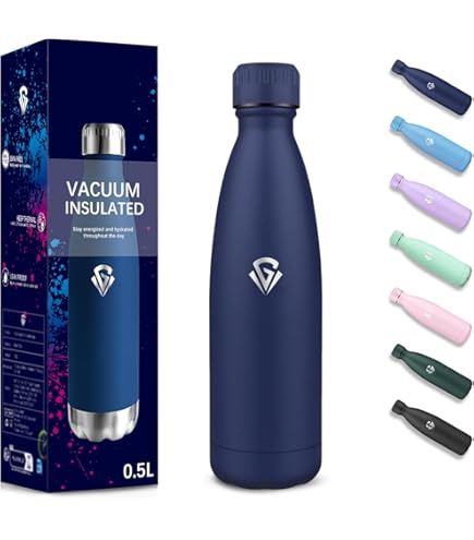 Borraccia Termica Motswedi 500 Ml In Acciaio Inox 18/8 - Doppia Parete, Senza BPA, Mantiene Caldo 12h E Freddo 24h, Nero - 6