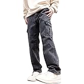 GRECIILOOKS Men’s Cargo Jeans Pants – Stylish Relaxed Fit Denim Cargo for Men | Lightweight Summer Casual Streetwear | Multi